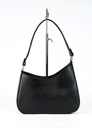 Женская сумка черная сумка багет сумка на плечо асимметричная