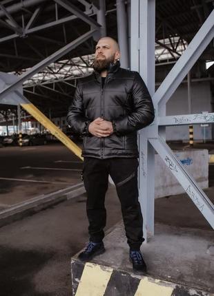 Куртка з еко шкіри чорна 'skipper' від intruder