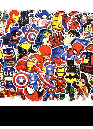 Набор виниловых наклеек стикеров (наклеек) супергерои Марвел Стик
