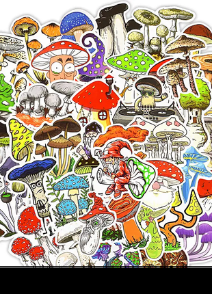 Набор виниловых наклеек стикеров (наклеек) грибы Стикербомбинг на