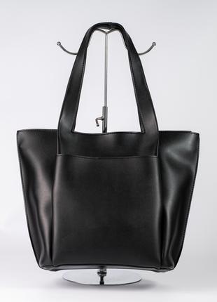 Женская сумка шопер черная сумка шоппер классическая сумка