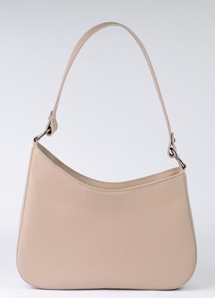 Женская сумка бежевая сумка багет сумка на плечо асимметричная