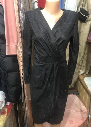 Китай.черное люрексовое платье