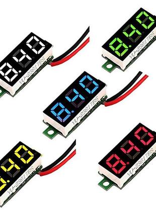 Цифровой вольтметр 0 - 100 V красный три провода калибровка 3 зна