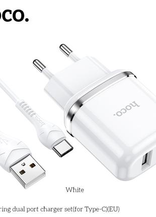 Адаптер мережевий HOCO Type-C cable Aspiring dual Port charger...