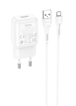 Адаптер мережевий Hoco Micro USB cable single port charger set...