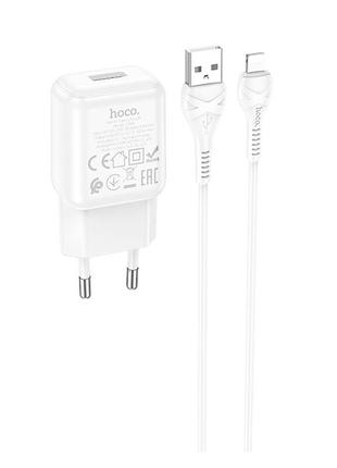 Адаптер мережевий Hoco Lightning cable single port charger set...