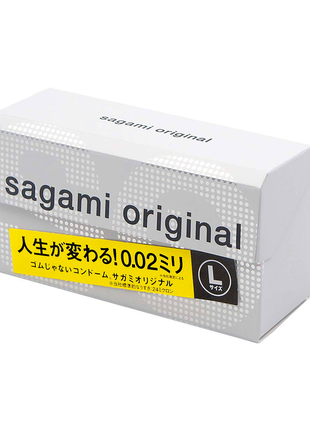 Поліуретанові презервативи Sagami LSIZE 0.02 мм, 10 шт. Оригінал