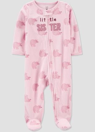 Чоловічок флісовий рожевий з ведмедиками Carter's