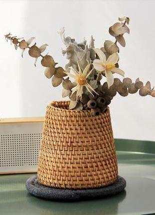 Деревянная ваза для мелочи, для канцелярии, цветов. Плетение и...