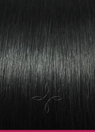 Натуральные Азиатские Волосы на Заколках 38 см 70 грамм, Черны...