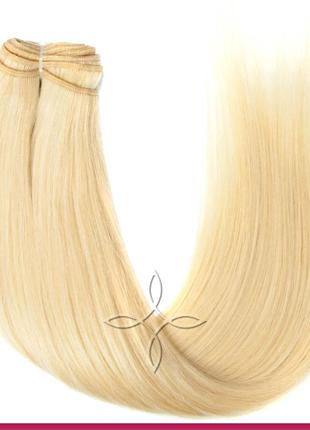 Натуральные Азиатские Волосы на Трессе 50 см 100 грамм, Блонд ...