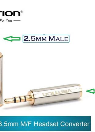 Переходник micro jack 2.5mm Male to mini jack 3.5mm Female CTI...
