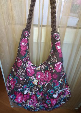 Текстильна сумочка Квіти-Bonprix+подарунок. Нова