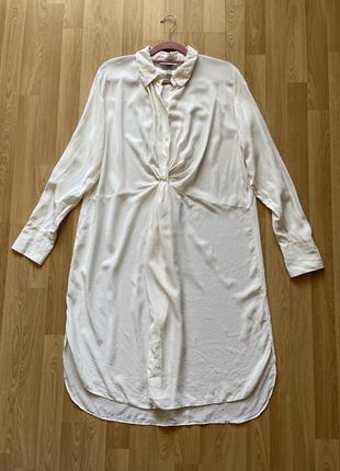 Шелковое платье рубашка туника бренд h&m