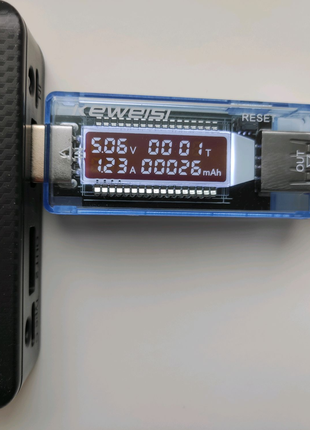 Usb тестер Keweisi KWS-V20 амперметр вольтметр вимірювач ємності
