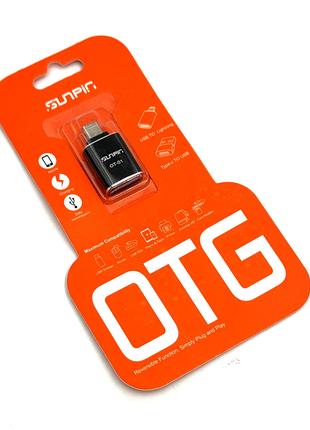 OTG переходник SUNPIN OT-01 Micro USB to USB Черный
