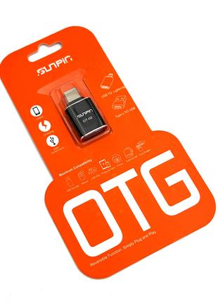 OTG переходник SUNPIN OT-02 (OTG-A) Type C to USB Черный
