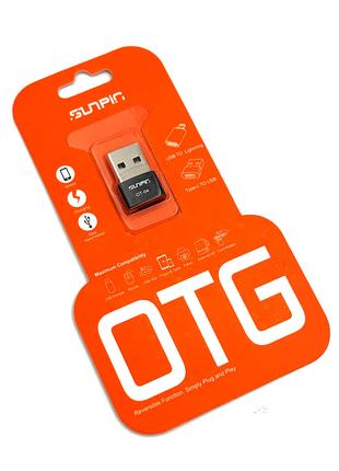 OTG перехідник SUNPIN OT-04 USB-AM для Type C (Type C+U2) Чорний