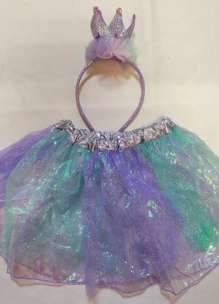 Принцесса карнавальный костюм, русалочка, пышная юбка с короно...