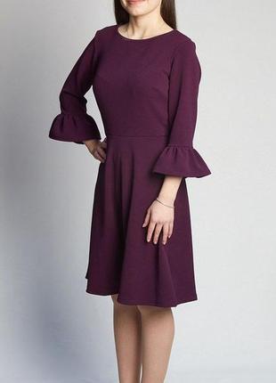❗уцінка❗ фіолетова сукня міді з рукавами від dorothy perkins