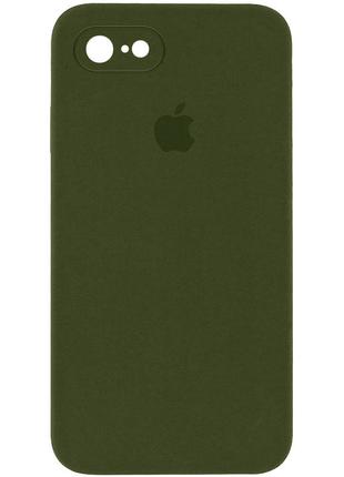 Защитный чехол на Iphone 8 зелёный / Dark Olive Silicone Case ...