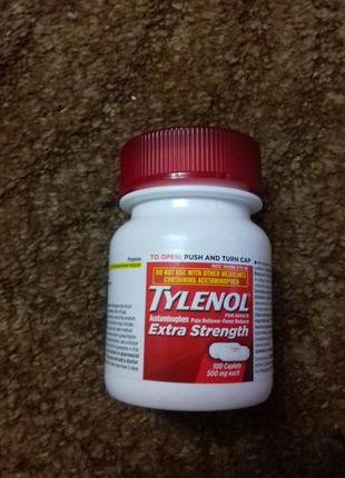 Американський tylenol extra strength caplets 100 шт