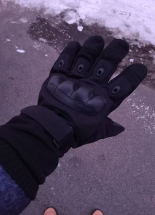 Тактичні зимові рукавиці чорні