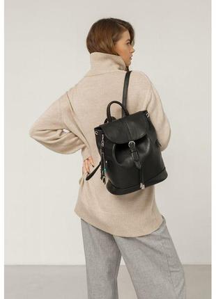 Кожаный женский рюкзак Олсен черный