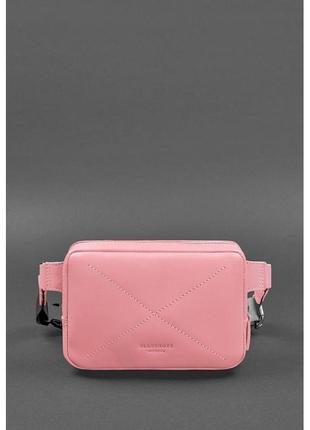 Кожаная женская поясная сумка Dropbag Mini розовая