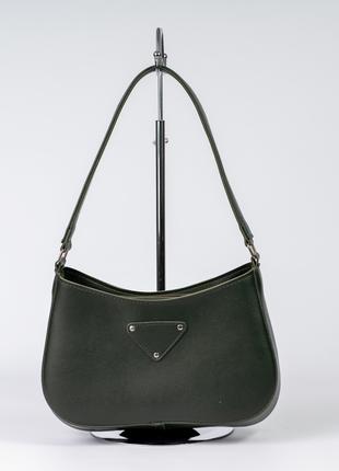 Женская сумка багет зеленая сумка на плечо зеленый клатч багет