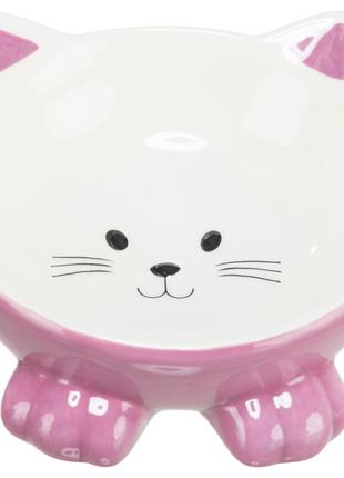Керамическая миска для кошек Trixie в виде котика 0.15л