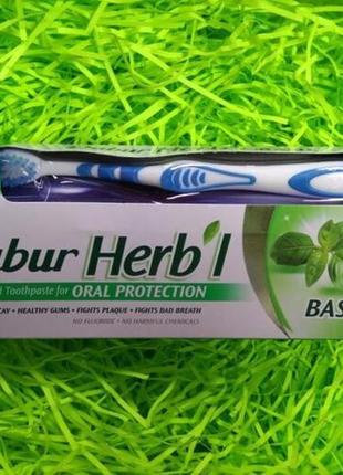 Зубная паста без фтора dabur herbal basil  (дабур базилик) 150...