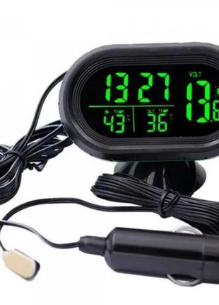 Автомобильные часы VST-7009V Plus с термометром и вольтметром ...