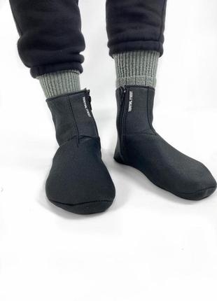 Тактичні неопренові шкарпетки чорні на блискавці