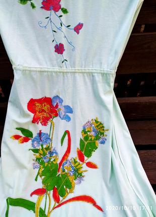 Платье (garbo- италия), р.46, светло-зелёное с цветочным принтом