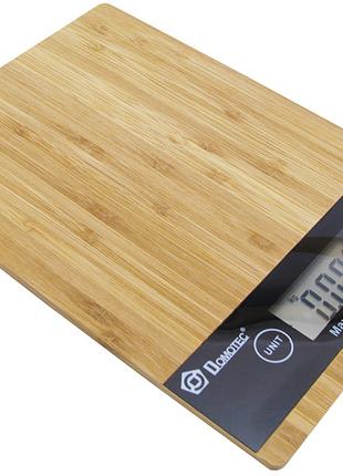 Электронные кухонные весы Domotec MS-A деревянные