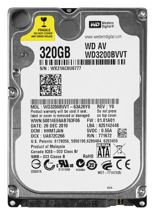 Жесткий диск Western Digital 320GB 5400RPM 8MB 2.5" Sata II