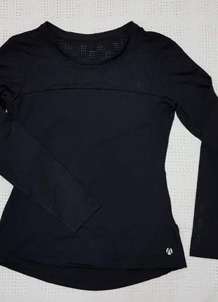 Спортивный женский топ черный с вставками сетка marks&spencer