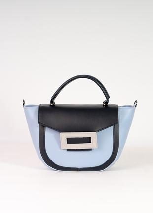 Женская сумка голубая сумка полукруг кроссбоди сумочка