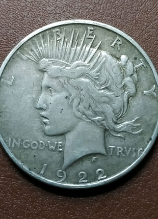 Мирный доллар США 1922 серебро