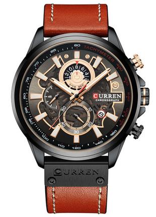 Классические мужские наручные часы Curren 8380 Black-Brown