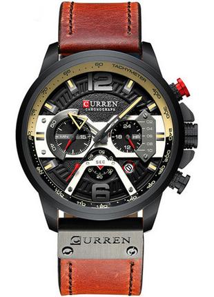 Классические мужские наручные часы Curren 8329 Black-Brown