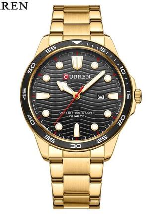 Классические мужские наручные часы Curren 8426 Gold-Black
