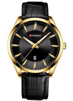 Класичний чоловічий наручний годинник Curren 8365 Black-Gold