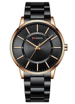 Классические мужские наручные часы Curren 8385 Black-Gold