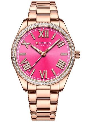 Классические женские наручные часы Curren 9088 Rose Gold-Pink