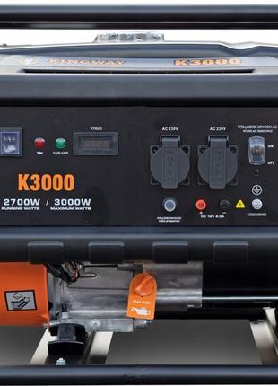 Генератор бензиновый однофазный на 3кВт KINGWAY K3000