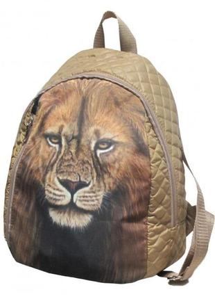 Рюкзак молодіжний стьобаний з принтом лева. жіночий рюкзак, рю...