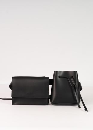 Женская сумка на пояс черная сумка на пояс поясная сумка 2в1